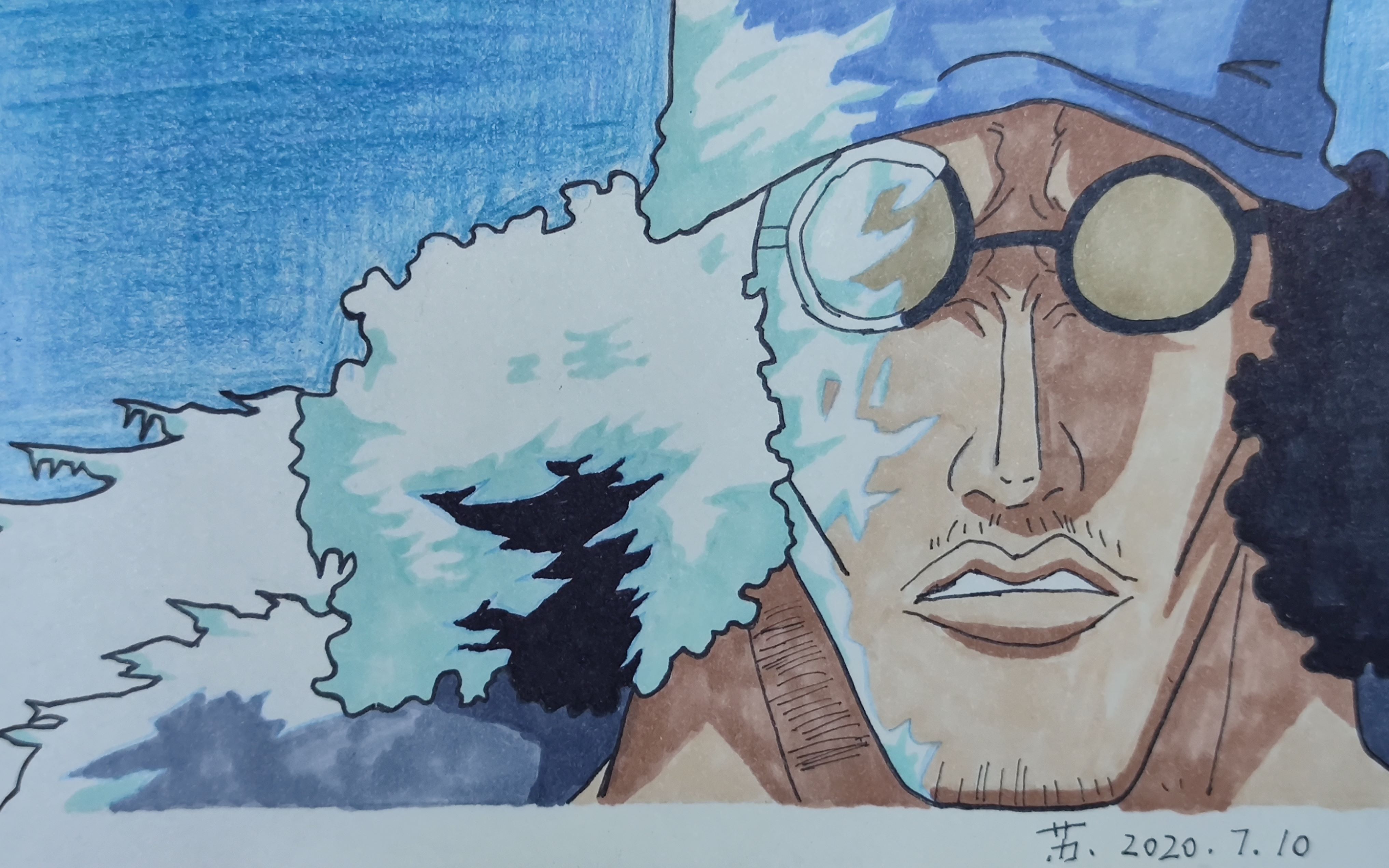 马克笔临摹练习手绘日常:青雉_哔哩哔哩 (゜-゜)つロ 干杯~-bilibili