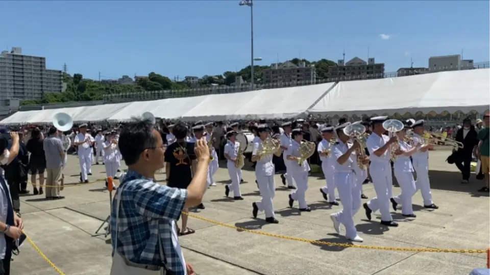 海上自卫队2023年横须贺基地开放日日向登舰纪念/军乐队演奏_哔哩哔哩_ 