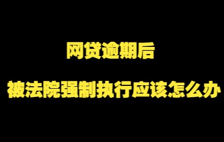 网贷逾期后,被法院强制执行,我们应该怎么办?哔哩哔哩bilibili