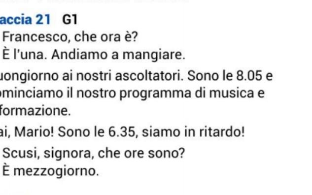 [图]新视线意大利语 1（修订版） 第2单元 G1（音频 21） 对话：Che ora è? / Che ore sono?