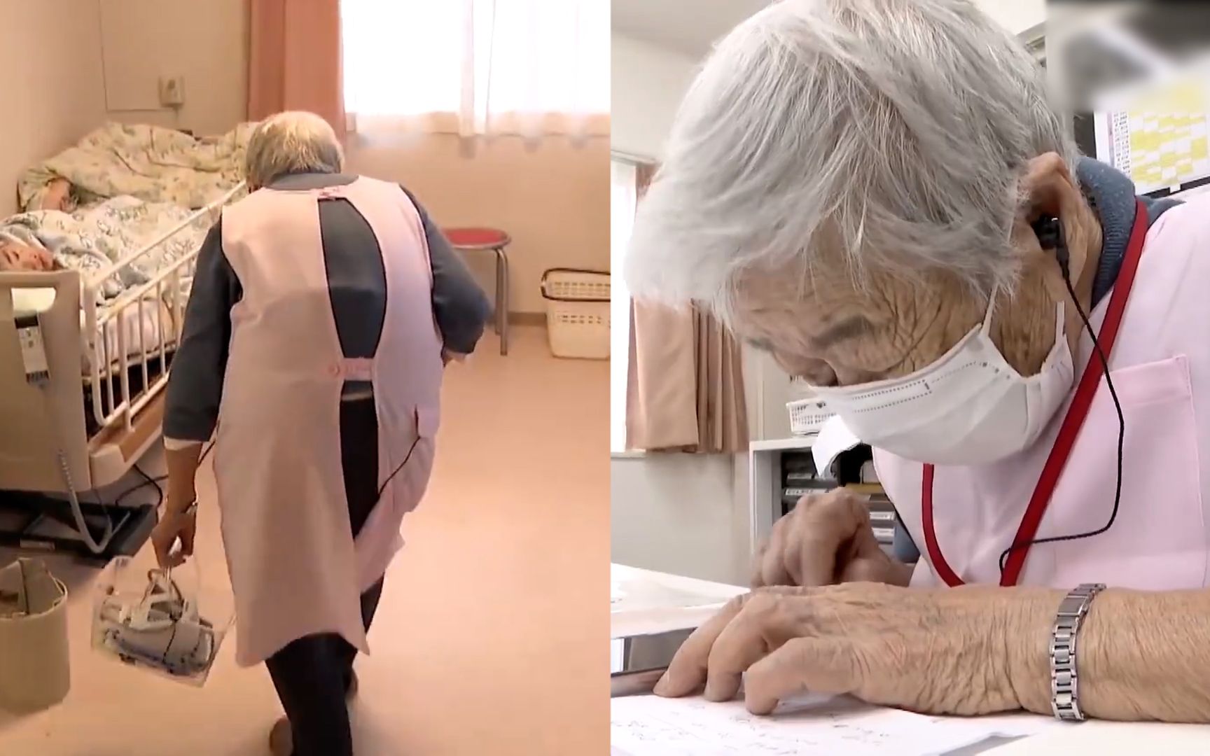日本高龄护士:97岁老奶奶从业80年,弯腰工作的背影略显伤感