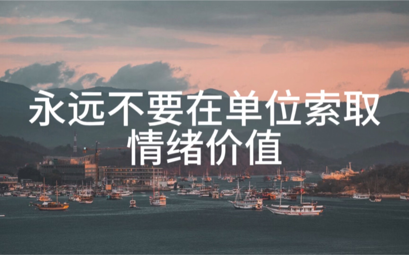 很多时候,我们对单位失望,就是因为索取了太多它无法给予的东西.