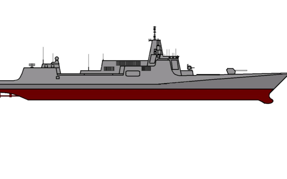 055驱逐舰素描画图片