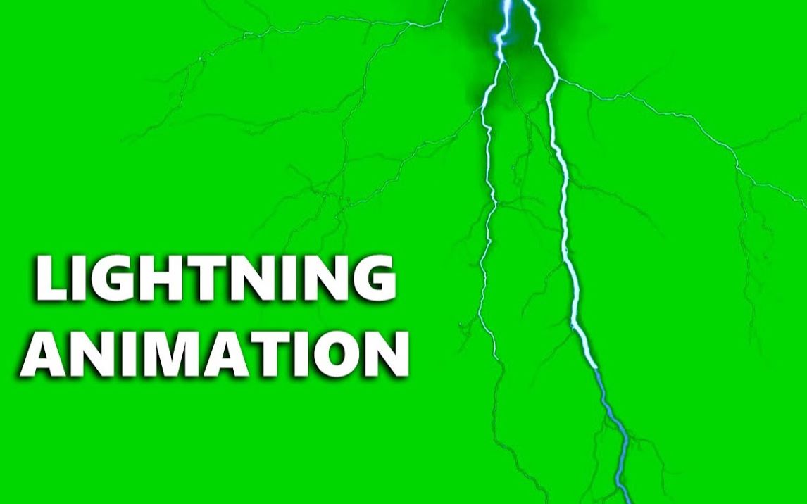 绿幕素材带有声音的闪电绿幕特效素材包无版权无水印1080phd