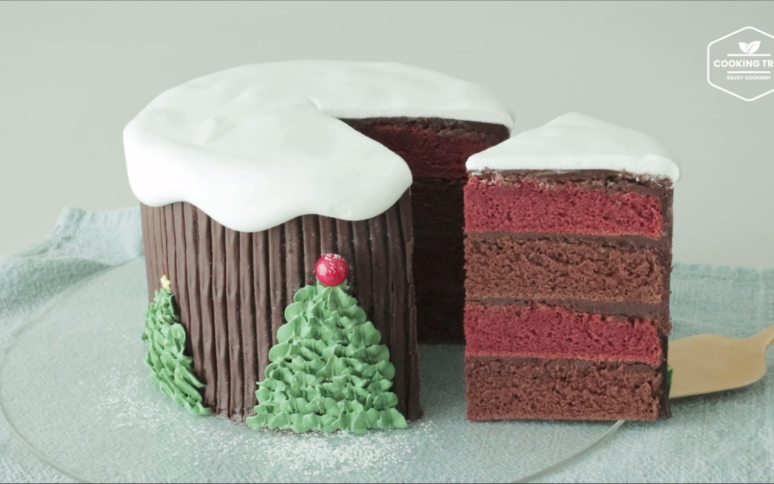 【西点】圣诞红丝绒巧克力蛋糕