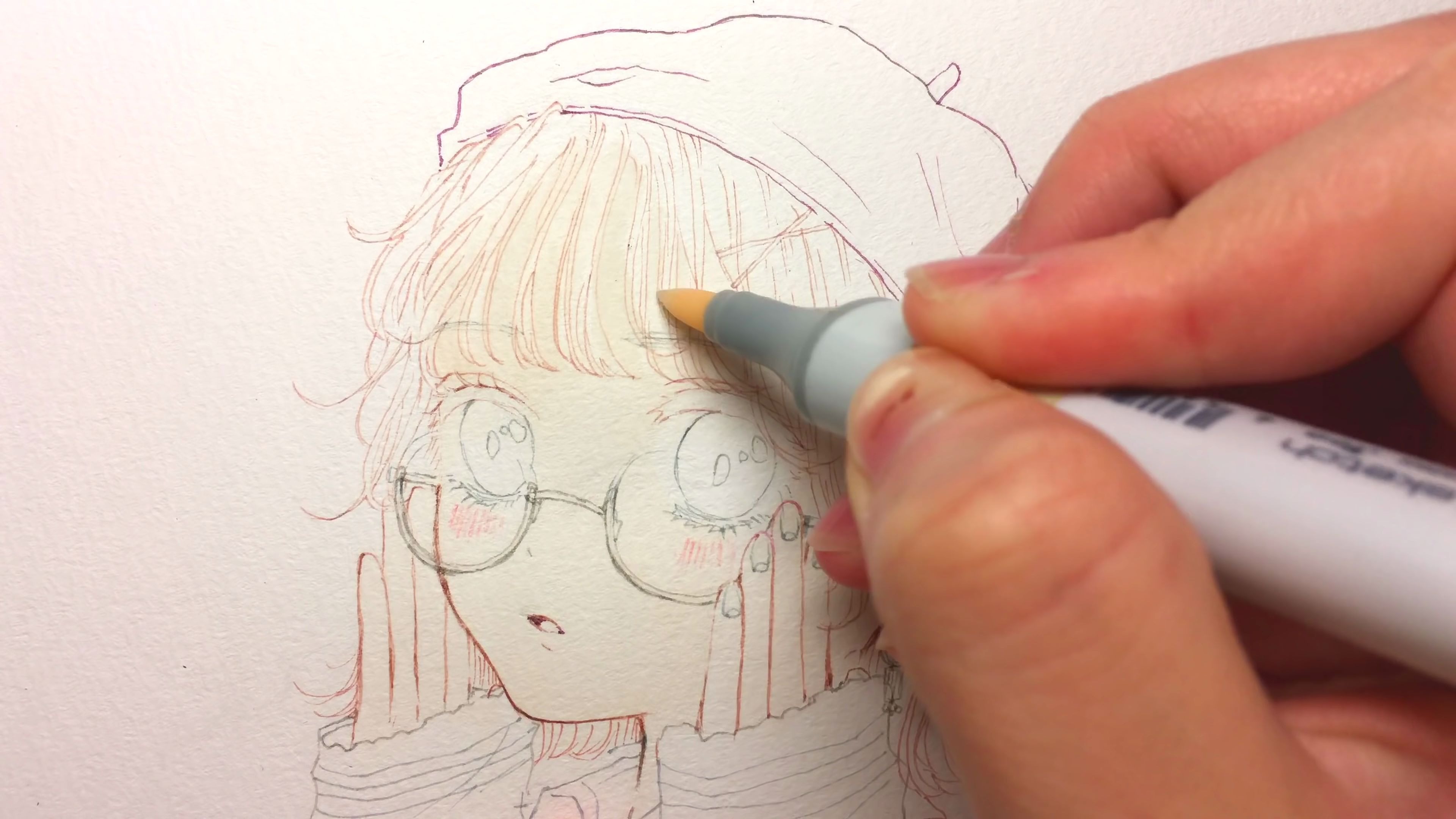 手绘兵器铺漫画肤色上色演示copic酷笔客马克笔5色搭配3种色系e系列r