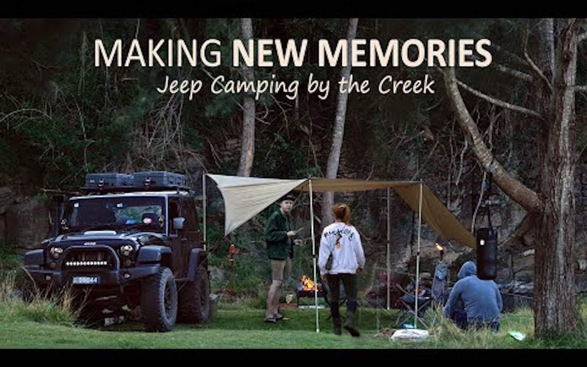 [图]Birthday CAMPING in our Favourite Campsot [Creek sounds, Campfire food, Jeep Car