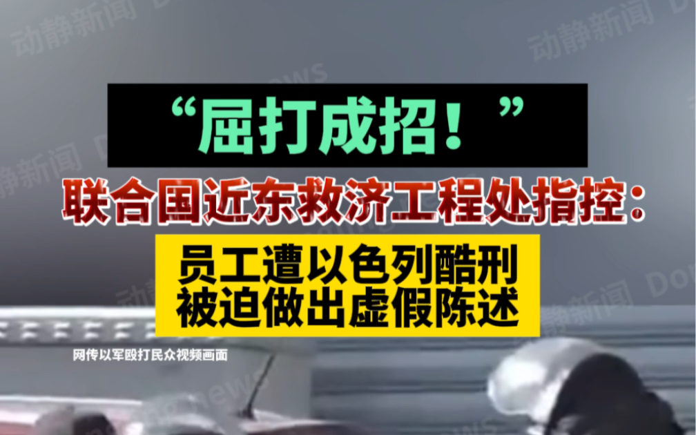 “屈打成招!”联合国近东救济工程处指控:员工遭以色列酷刑,被迫做出虚假陈述哔哩哔哩bilibili