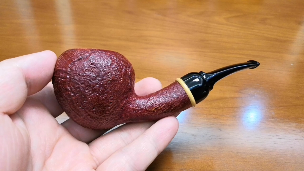 2022年度收藏级jefferson手工制作石楠木烟斗,喷砂胖橡果弯斗,1级陈年