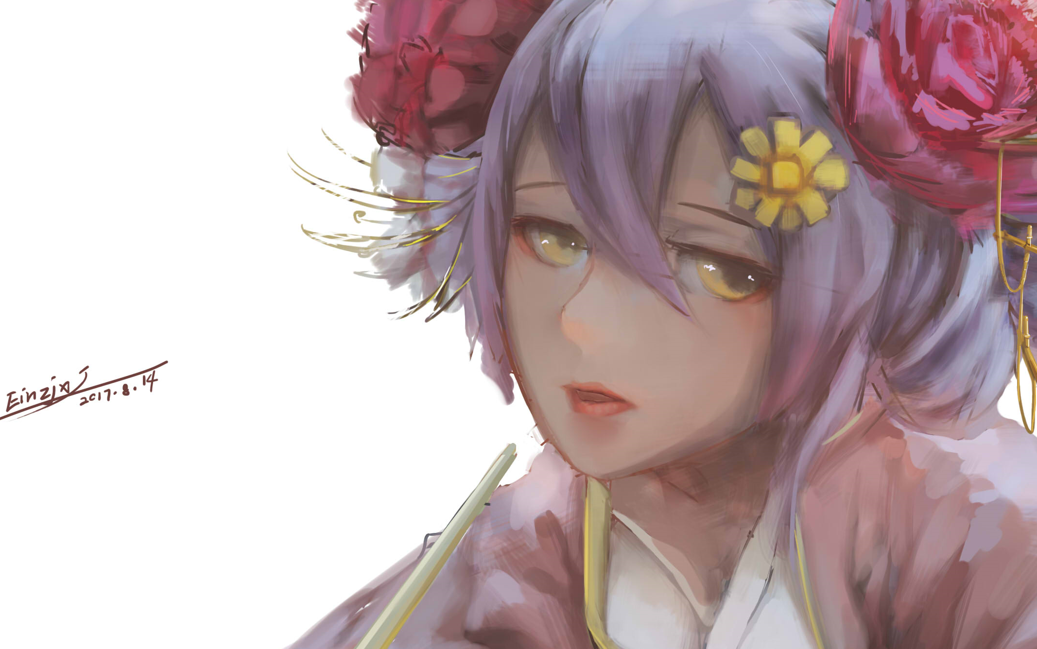 新人up主第一次录视频用sai上色花魁大头