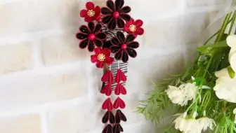 细工花 100均つまみ細工 大きめダリアdahlia Fabric Flower Kanzashi Flower 哔哩哔哩 Bilibili