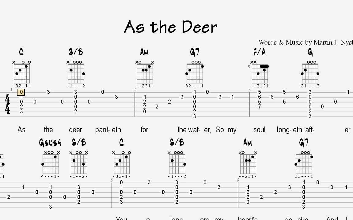 asthedeertablaturechords指弹吉他谱