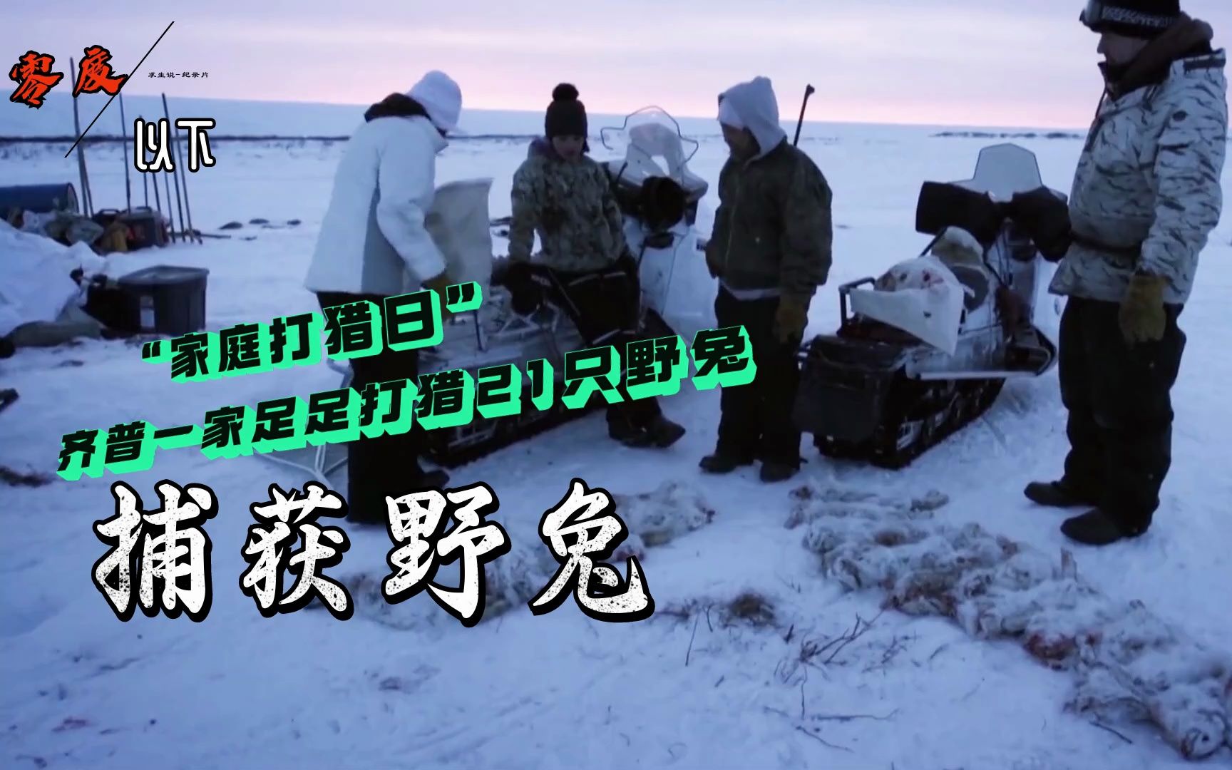 零度以下的生活:齐普大显身手在家庭打猎日一起打猎21只野兔-求生说-求生说-哔哩哔哩视频