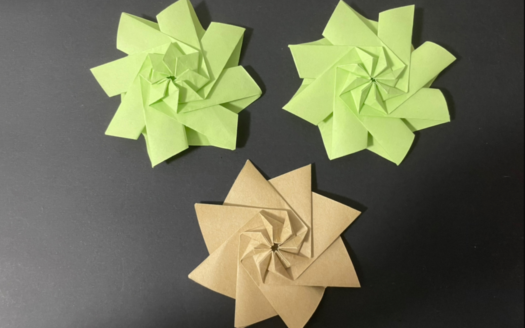 【折纸教程】-多边形立体风车花.