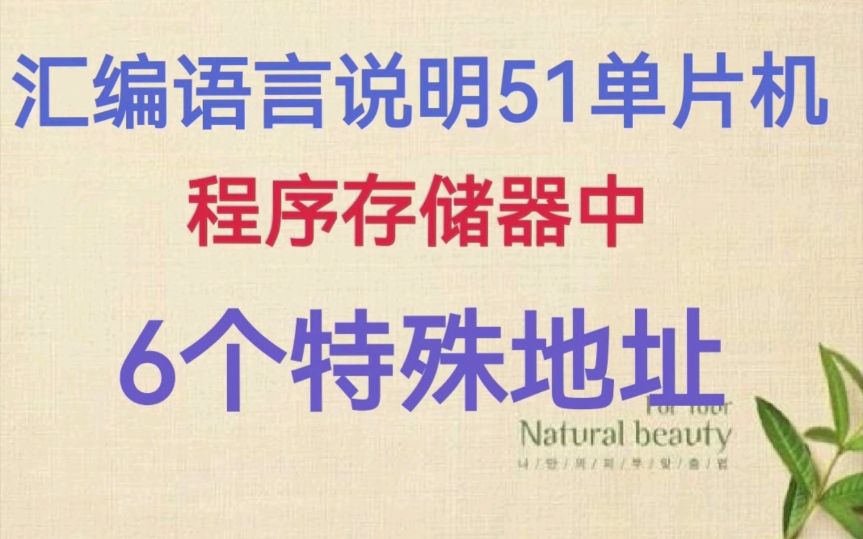 汇编语言说明51单片机程序存储器中6个特殊地址哔哩哔哩bilibili