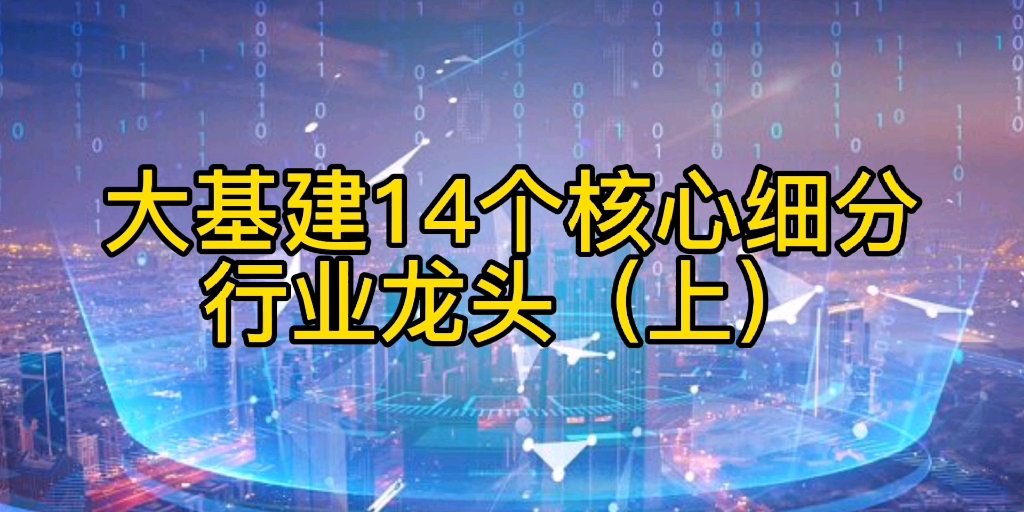 大基建14个核心细分行业龙头(上)哔哩哔哩bilibili