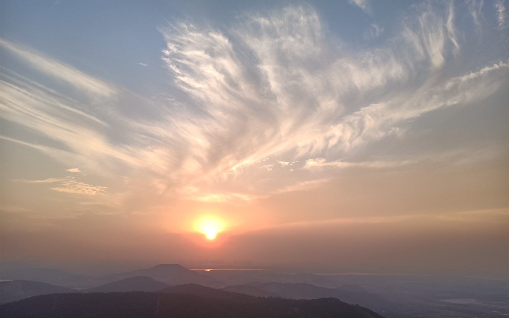 活动  武汉八分山的夕阳