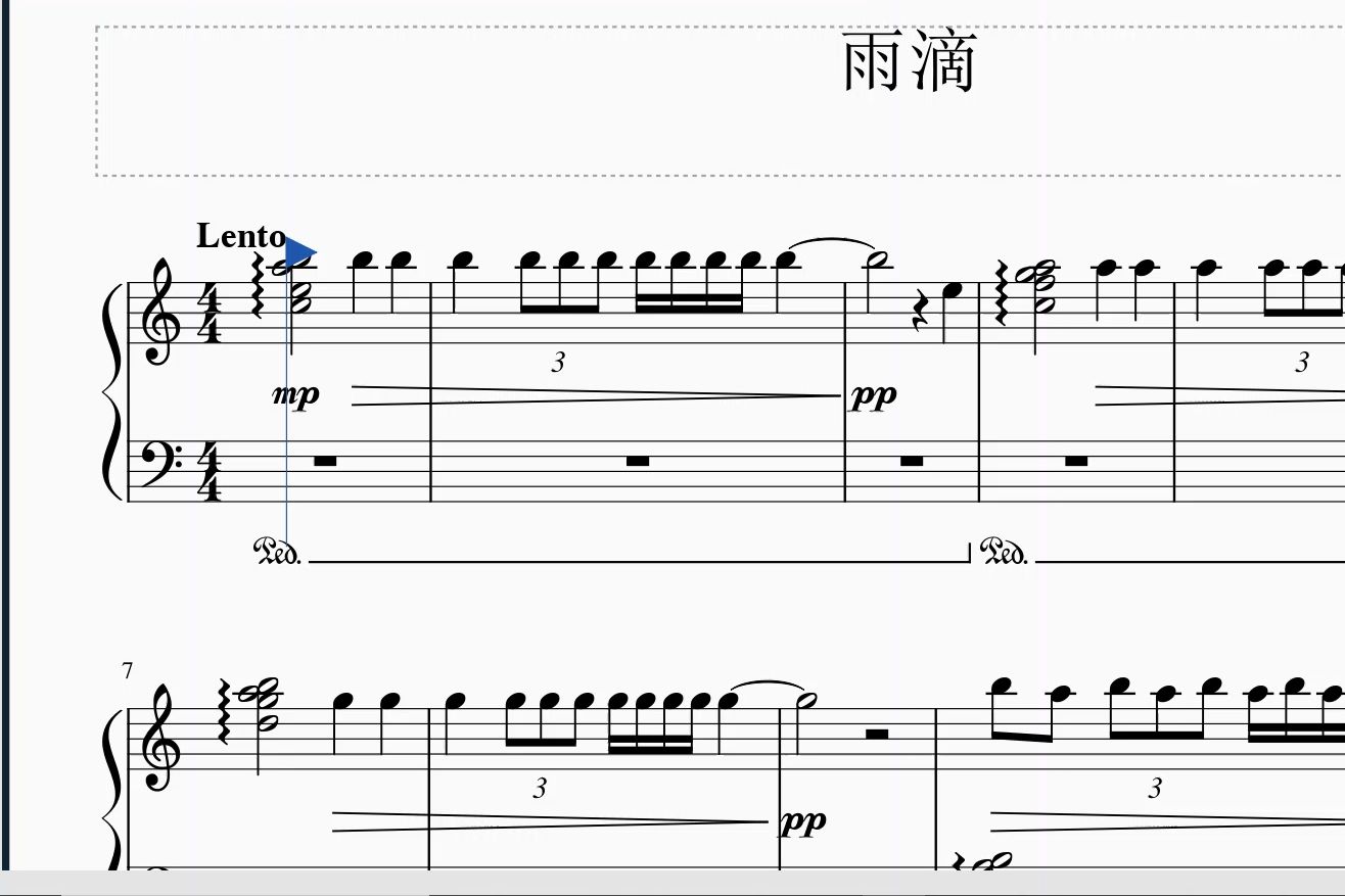 雨滴钢琴曲谱子图片