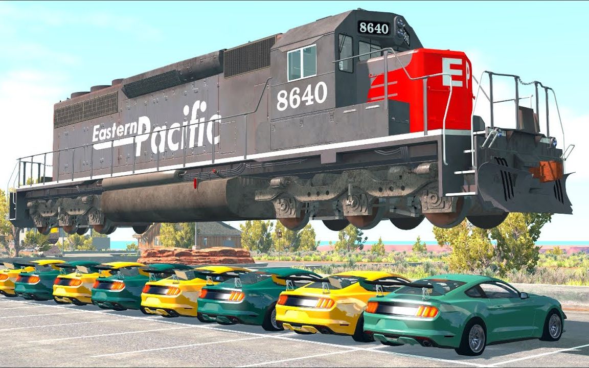 【 BeamNG Drive】用火车砸毁汽车  Crashes Plus哔哩哔哩bilibili