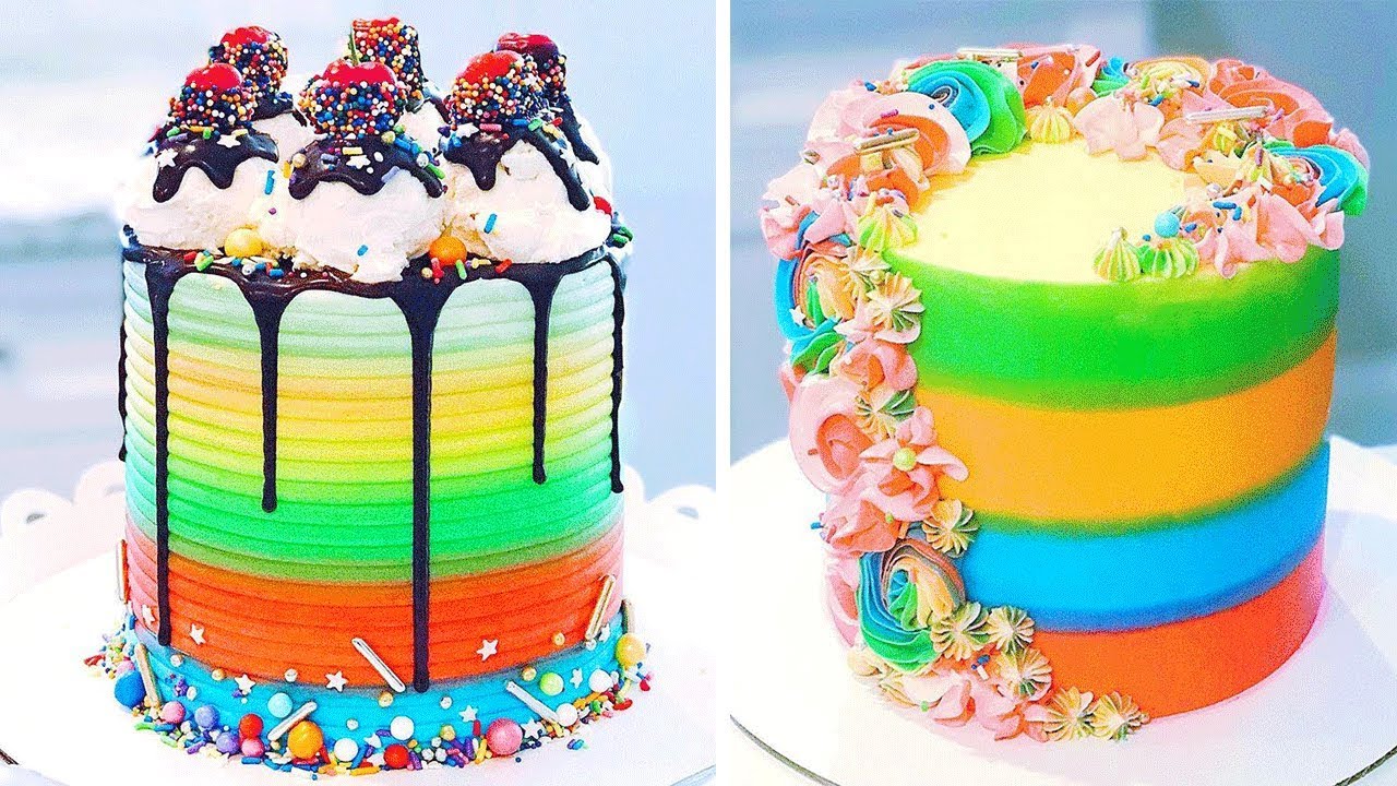 最佳彩色蛋糕汇编|简易生日蛋糕装饰教程|极限蛋糕【extreme cake】