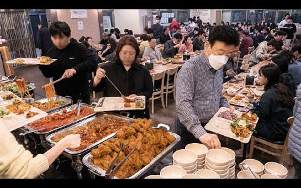 【韩国美食】每天只经营3个小时,炸鸡啤酒无限续杯的韩食自助餐8000韩元!哔哩哔哩bilibili