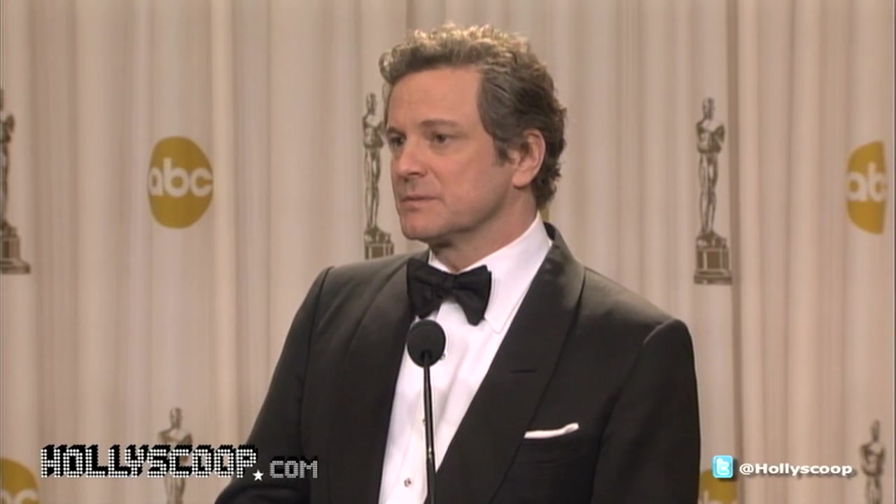 [图]【中字渣翻】Colin Firth - 'Best Actor' For 'The Kings Speech' - Press Ro