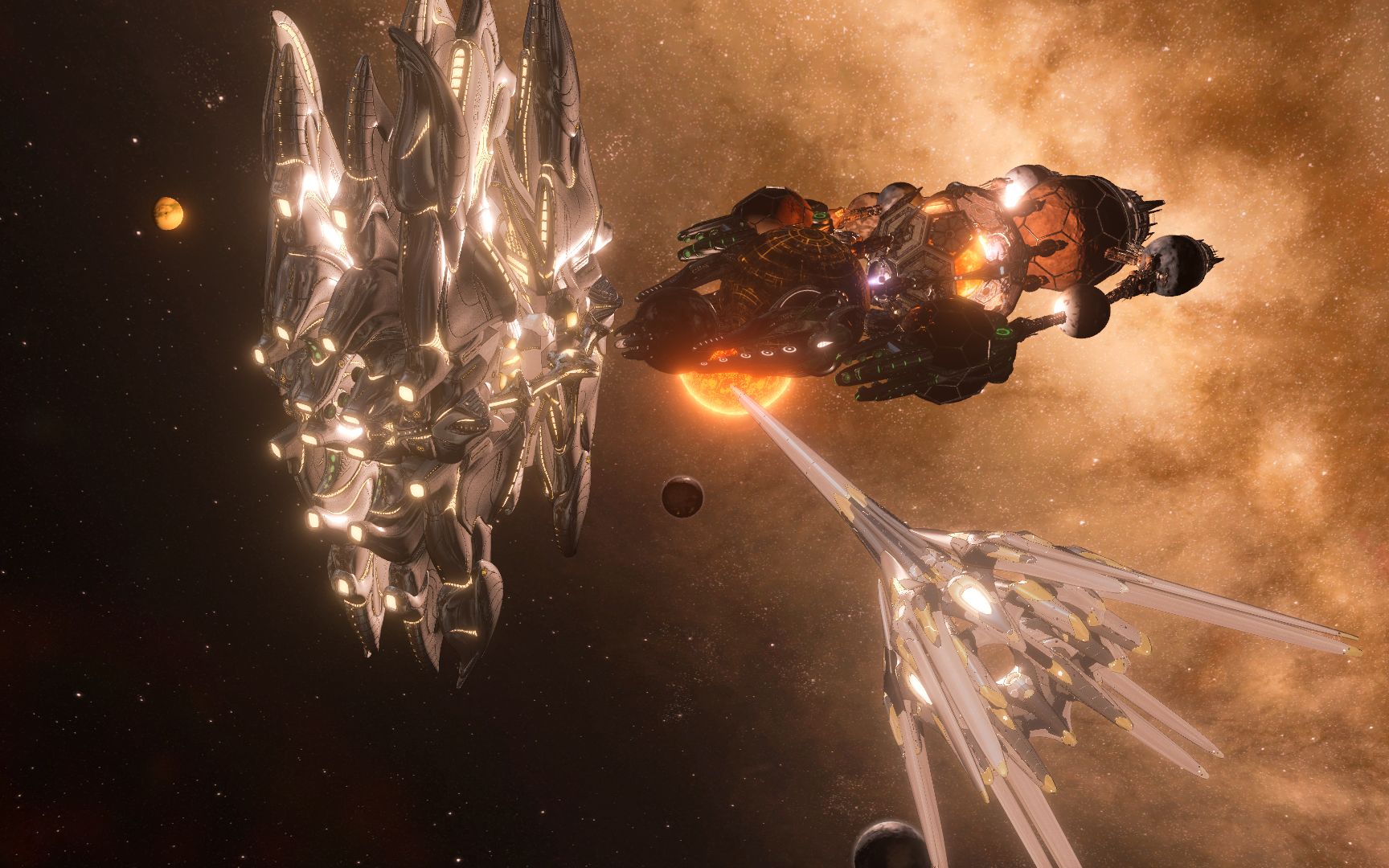 大力神恒星系飞船盖亚方舟与土著合影stellaris