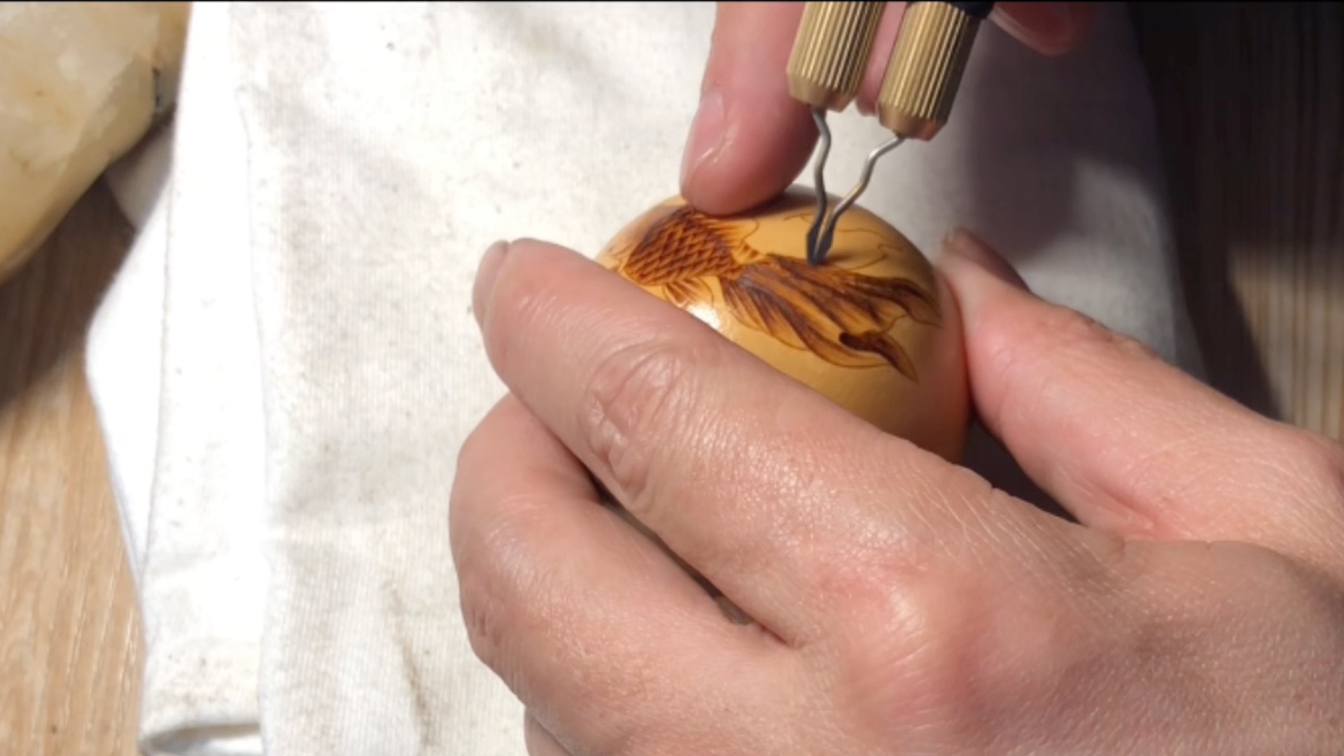 葫芦烙画——金鱼