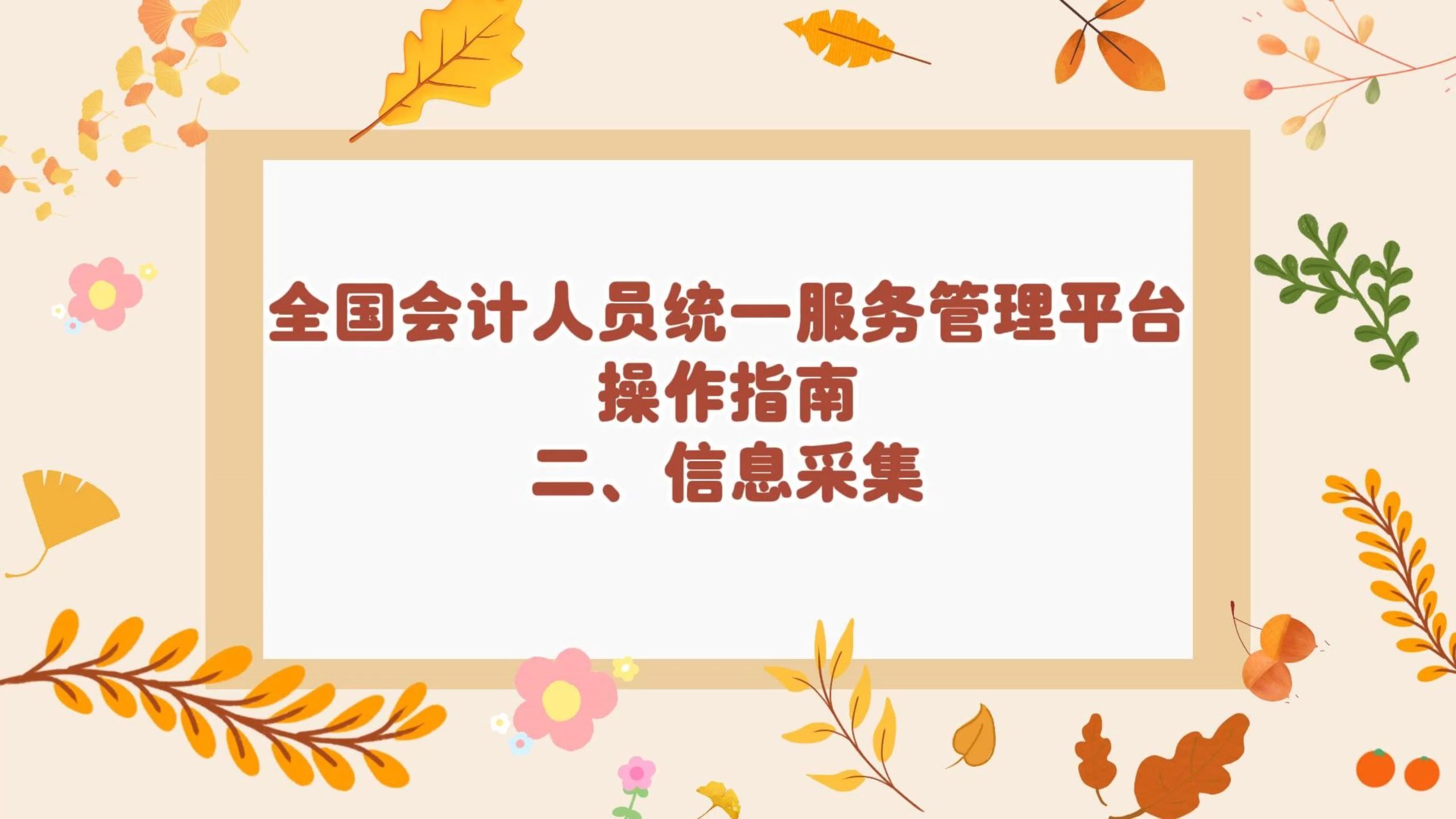 全国会计人员统一服务管理平台操作指南 二、信息采集哔哩哔哩bilibili