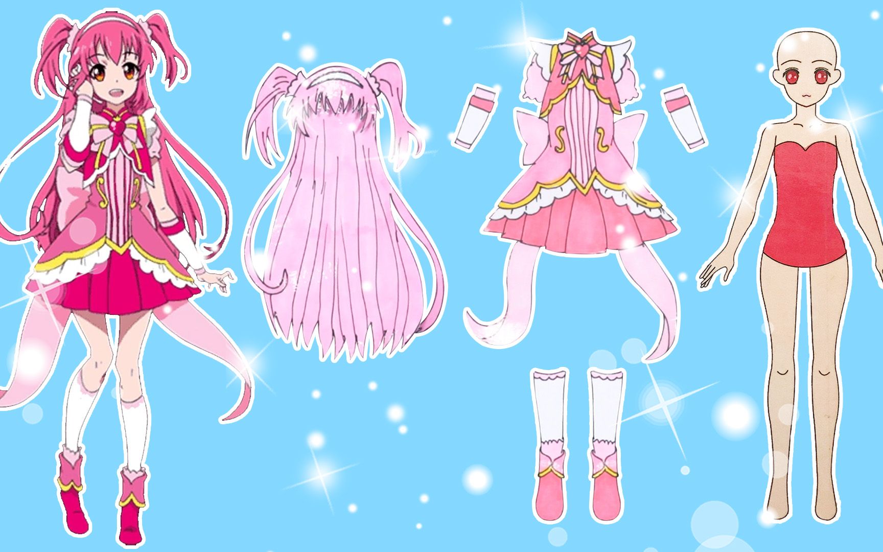 手工纸娃娃玩具:纸娃娃装扮,巴啦啦小魔仙凌美雪服装制作