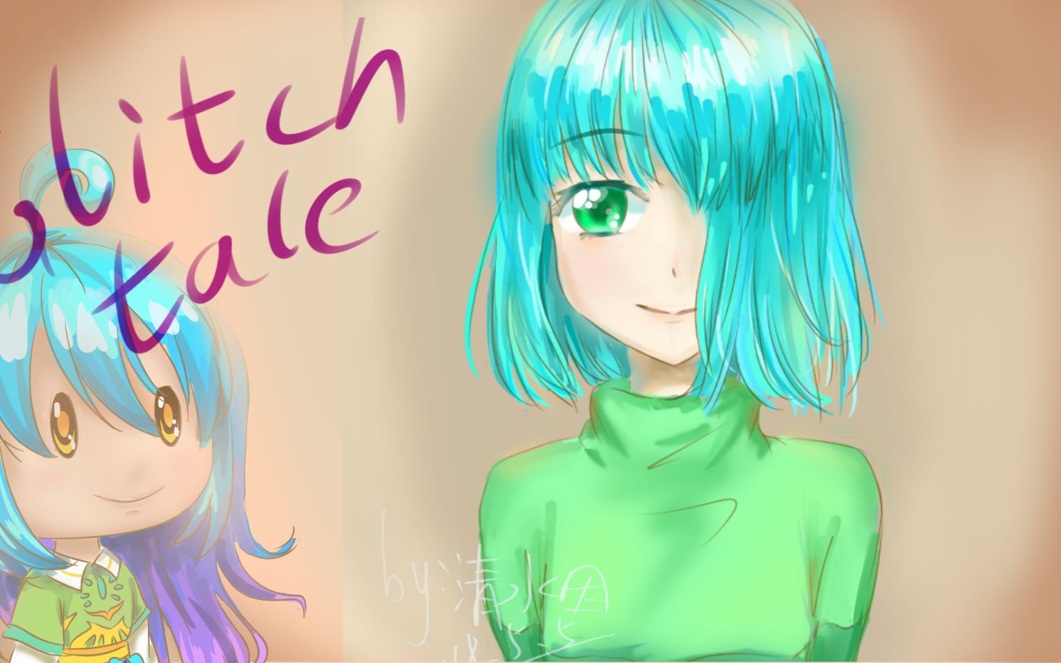 (glitchtale)用一个图层速涂amber————medibang paint(清水因)