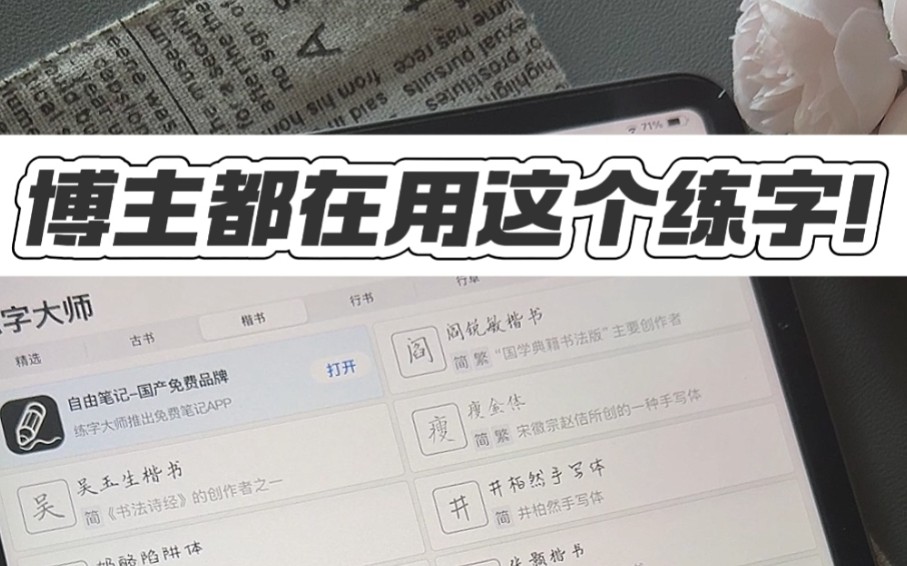 iPad练字|字帖制作➕钢笔参数,教程在这里啦,自由笔记哔哩哔哩bilibili