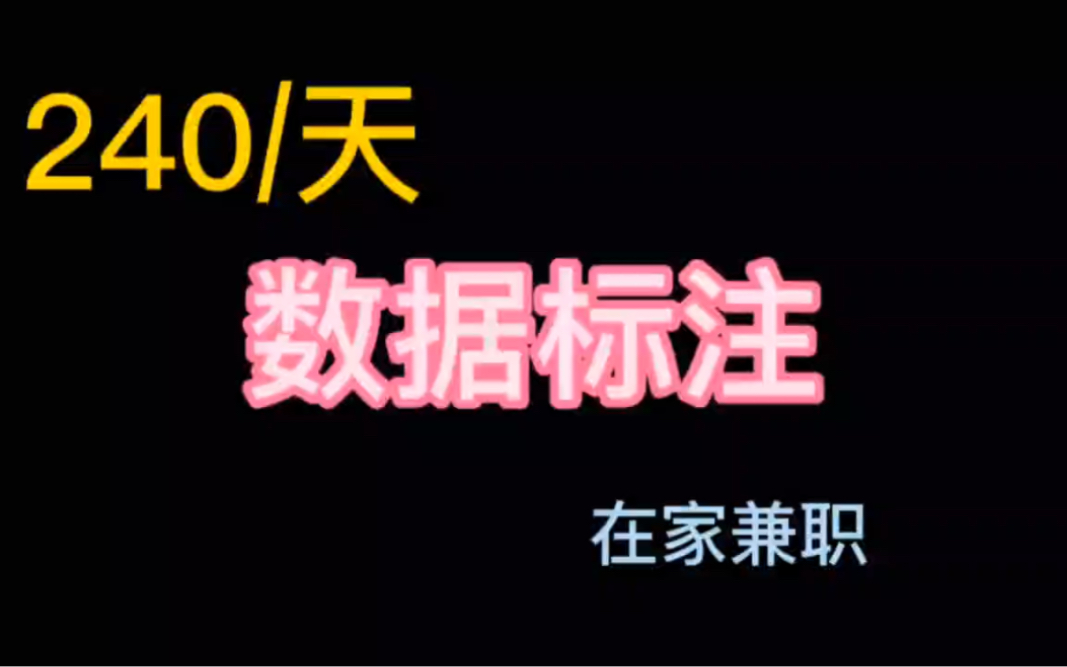 240/天,数据标注,线上兼职,在家工作,无门槛,太棒啦!哔哩哔哩bilibili