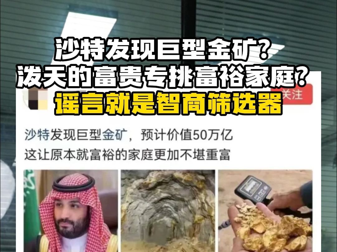 沙特发现巨型金矿?互联网谣言是智商筛选器哔哩哔哩bilibili