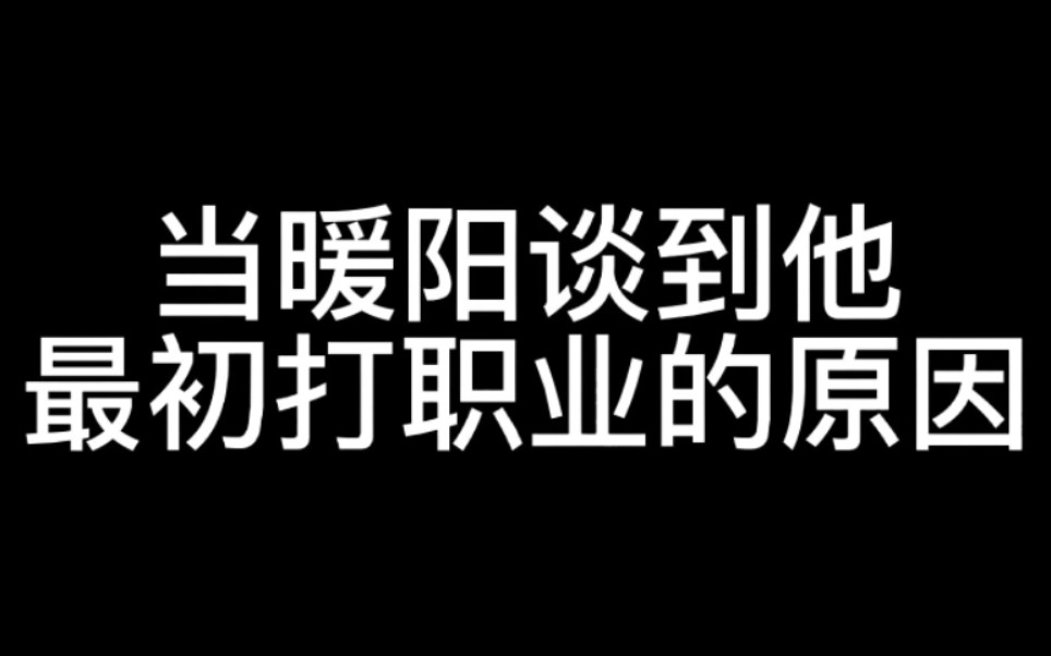 【北京WB暖阳】暖阳自述打职业的原因哔哩哔哩bilibili