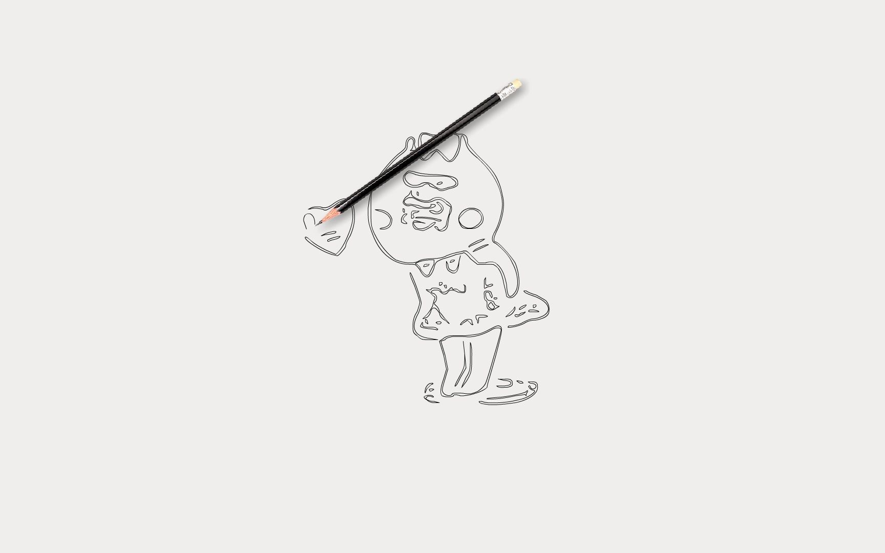 画我的小可爱表情包素描过程