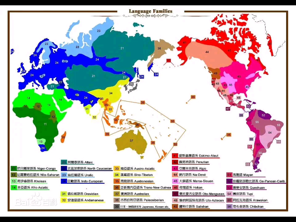 世界语系地图图片