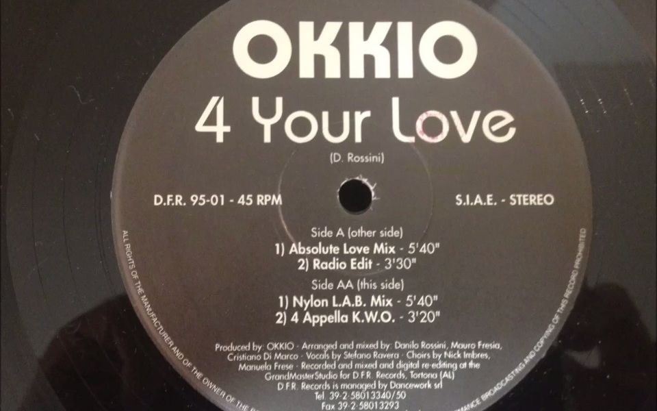 [图]意大利电子舞曲--Okkio - For Your Love（1994）