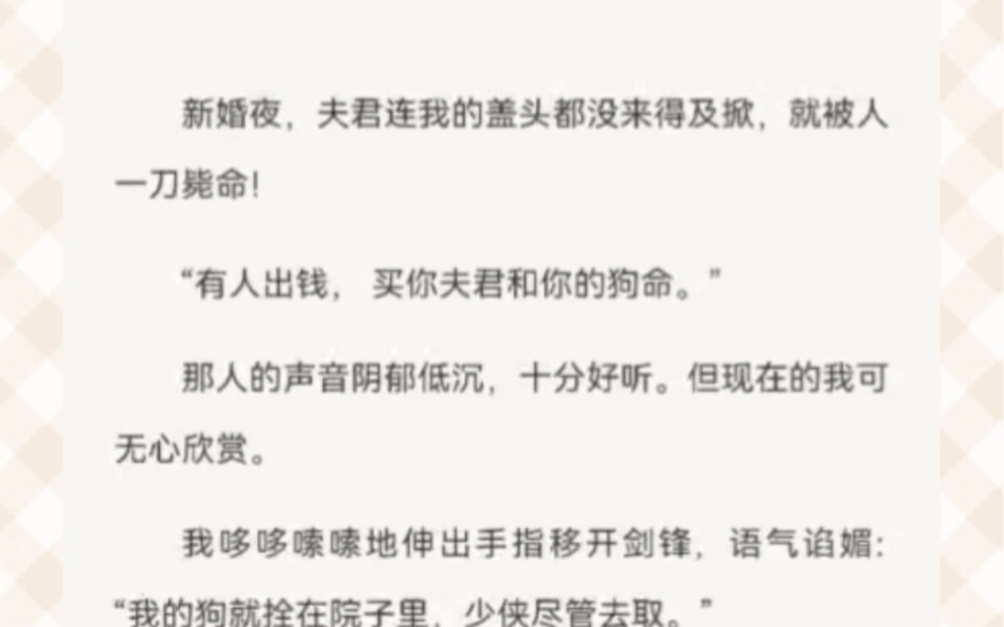 新婚夜,夫君连我的盖头都没来得及掀,就被人一刀毙命!“有人出钱, 买你夫君和你的狗命.”那人的声音阴郁低沉,十分好听.但现在的我可无心欣赏....