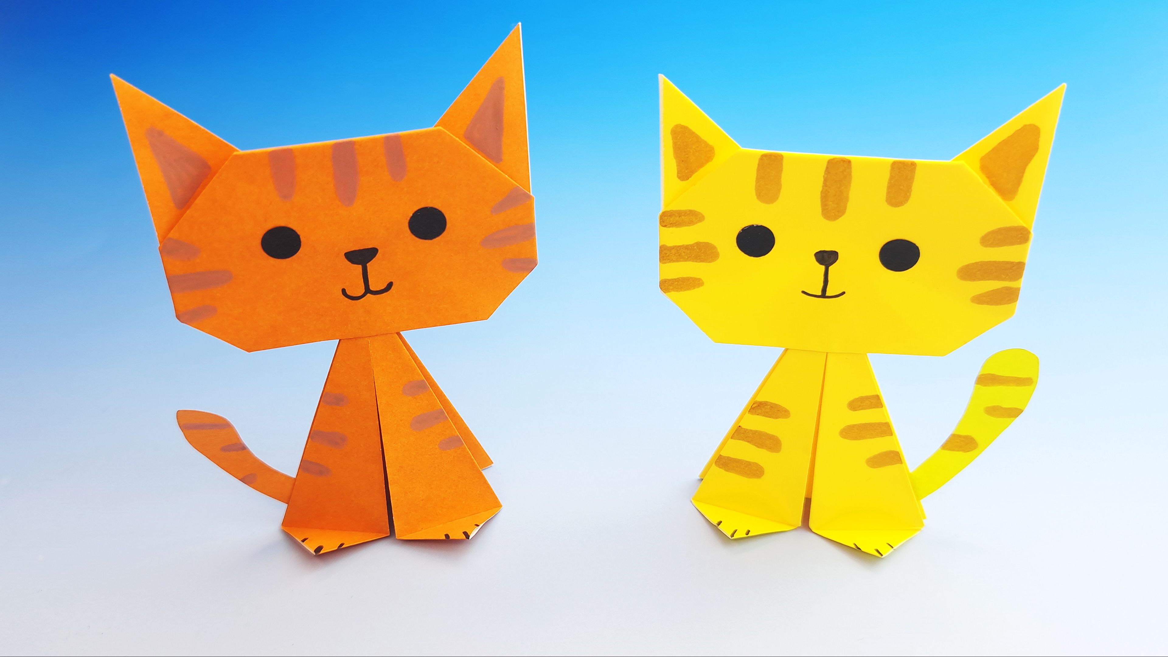 折纸可爱的小猫咪,简单又好玩,手工diy折纸教学