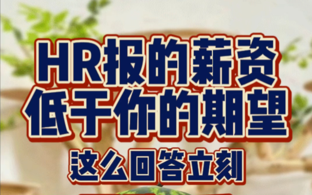 HR报的薪资低于你的期望 这么回答立刻再涨2千哔哩哔哩bilibili