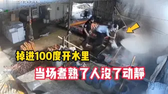 Télécharger la video: 挖槽，掉进100度开水里，当场煮熟没了动静，监控拍下回放