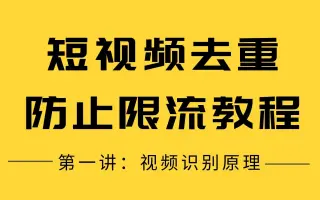 短视频素材伪原创去重编辑教程，防止平台限流--第一讲：视频识别原理