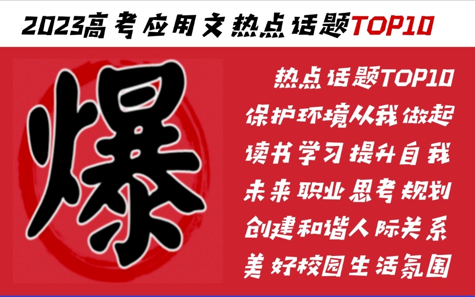 #应用文写作第19期#2023高考应用文TOP10热点话题速记(下)哔哩哔哩bilibili