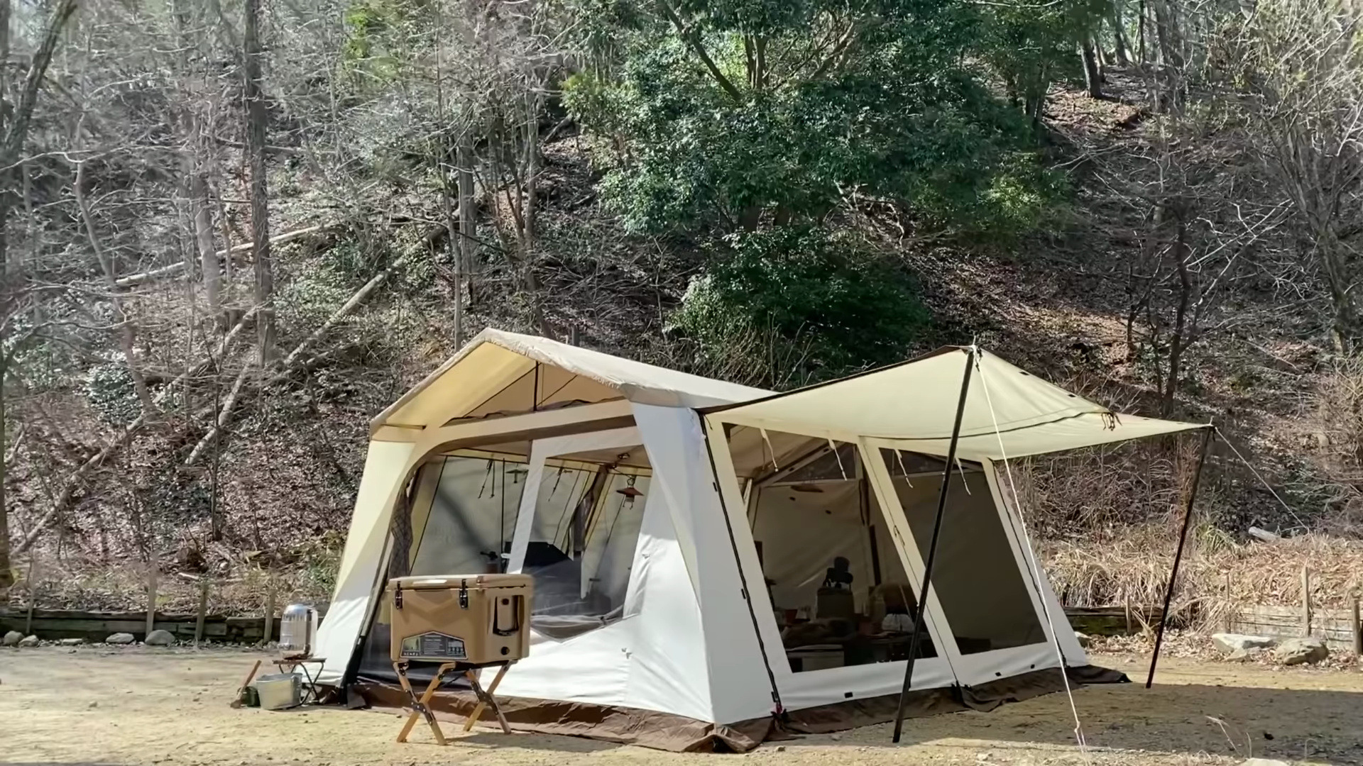 【夫妻露营】季节最后的柴火炉露营maki的高原露营地冬天露营地在