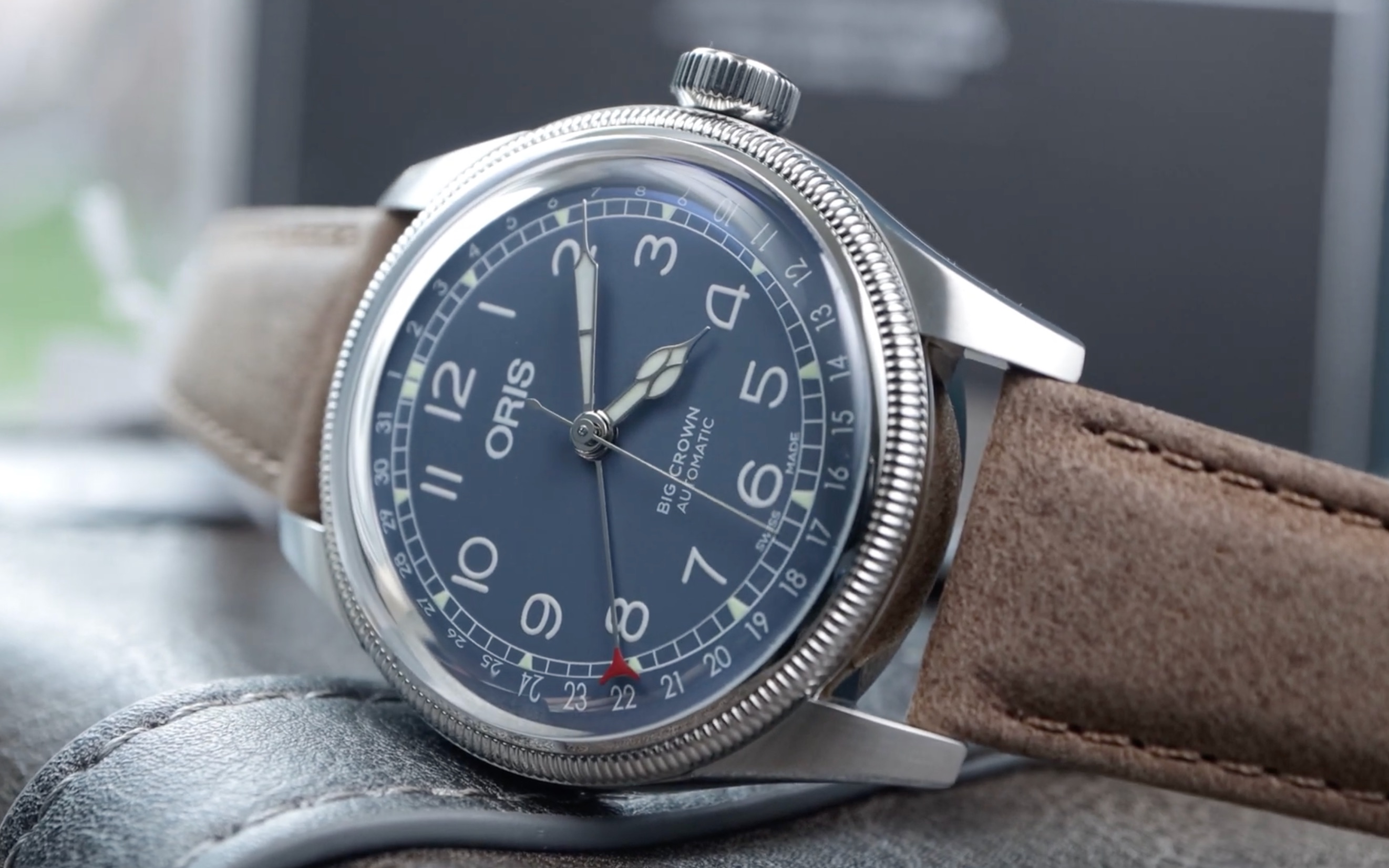 oris豪利时大表冠系列指针式日历灰盘754 7741 4064 [@escapement &