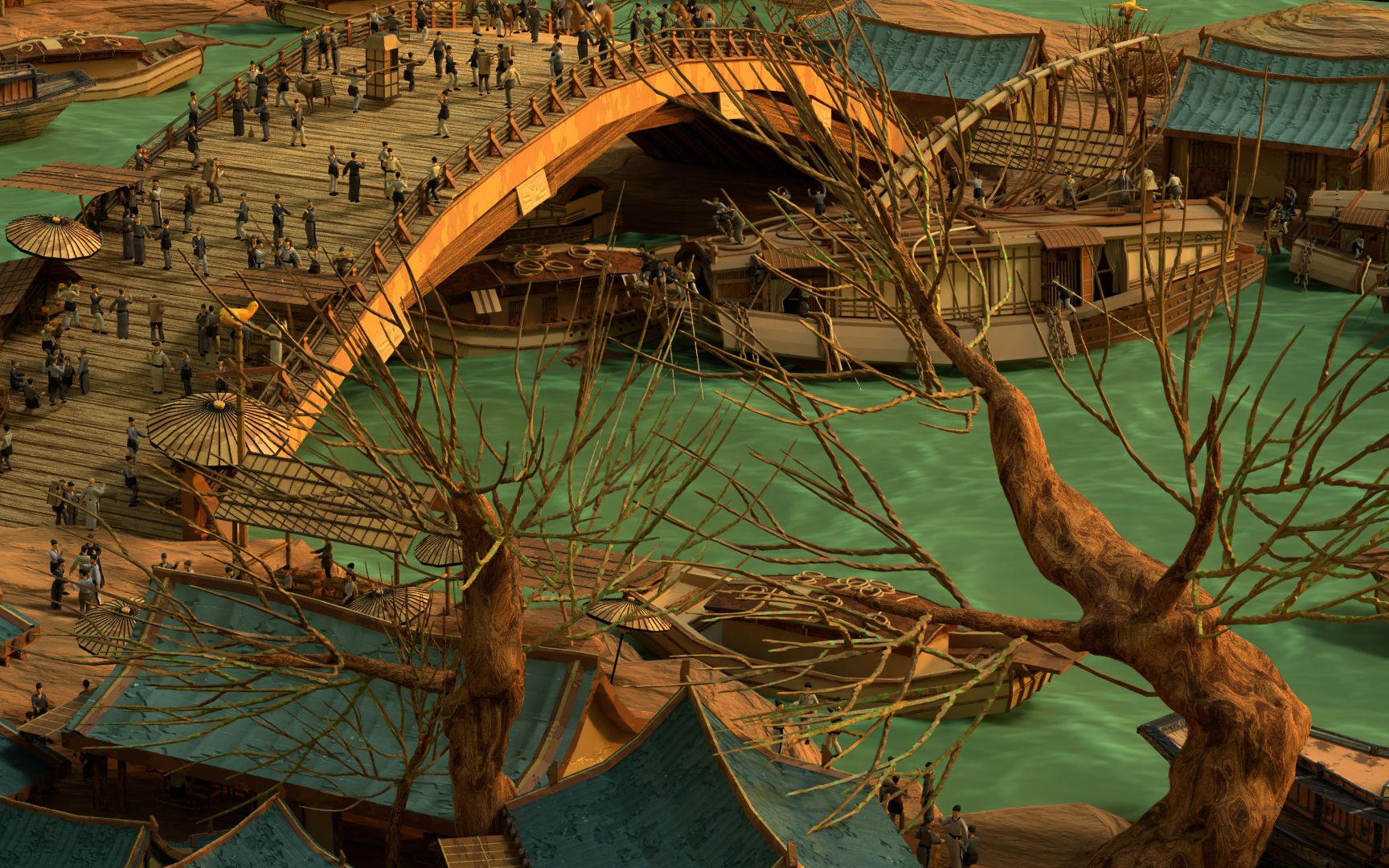 三维场景制作流程-3d版清明上河图-04