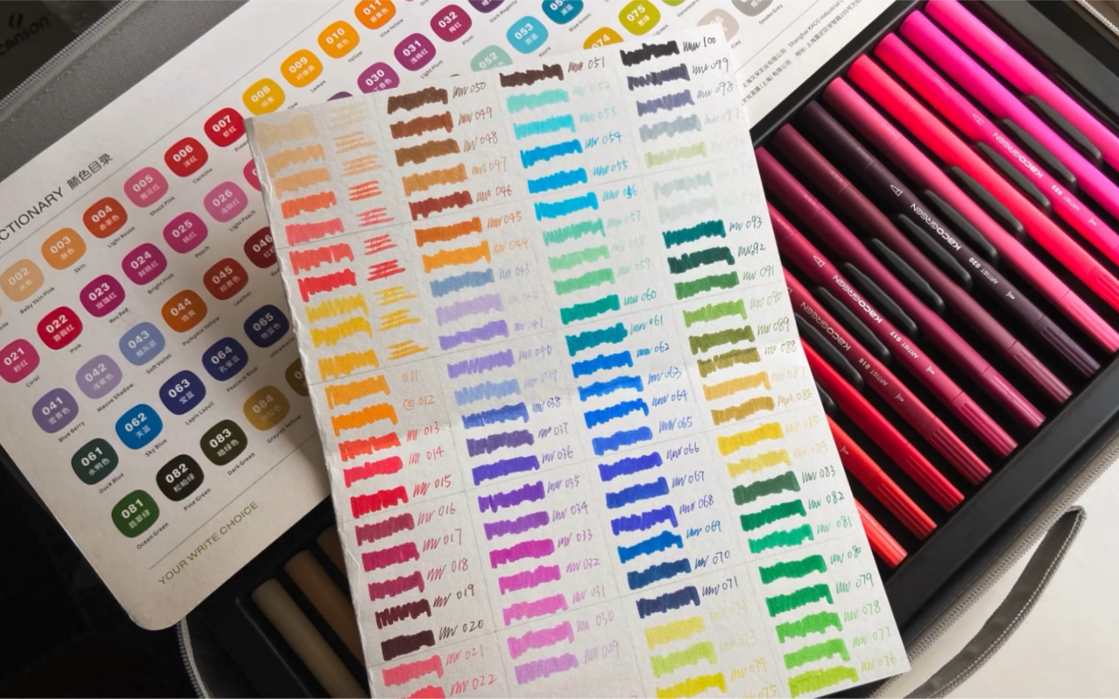 【涂个色卡】kaco双头彩色笔100色