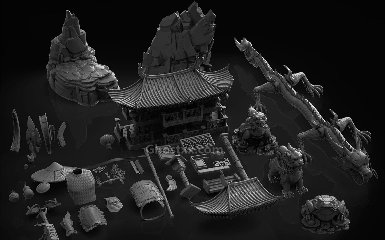 3dmax零基础建模入门全流程:游戏场景模型uv贴图