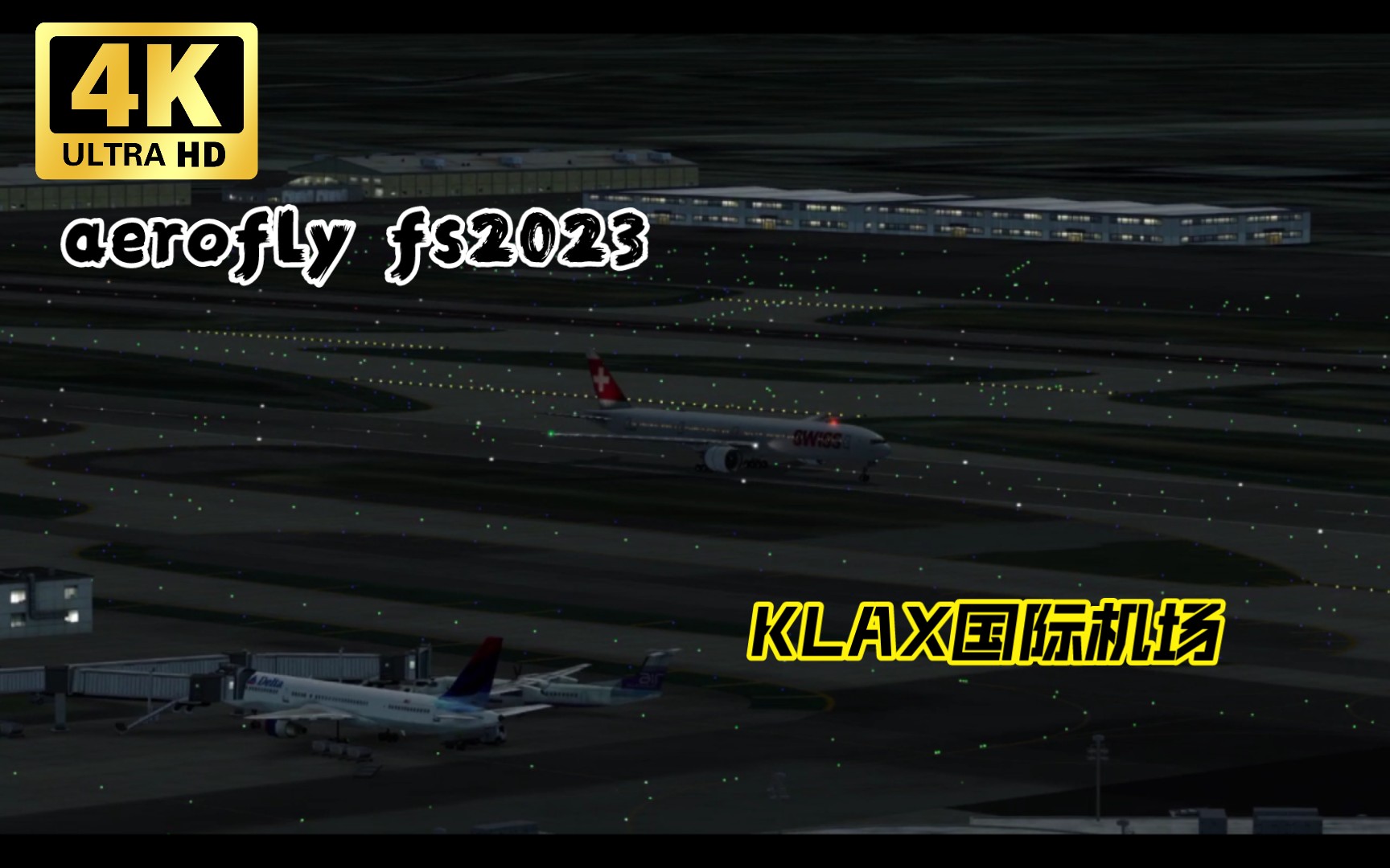 【aerofly fs】夜晚klax机场25r跑道波音飞机起飞合集